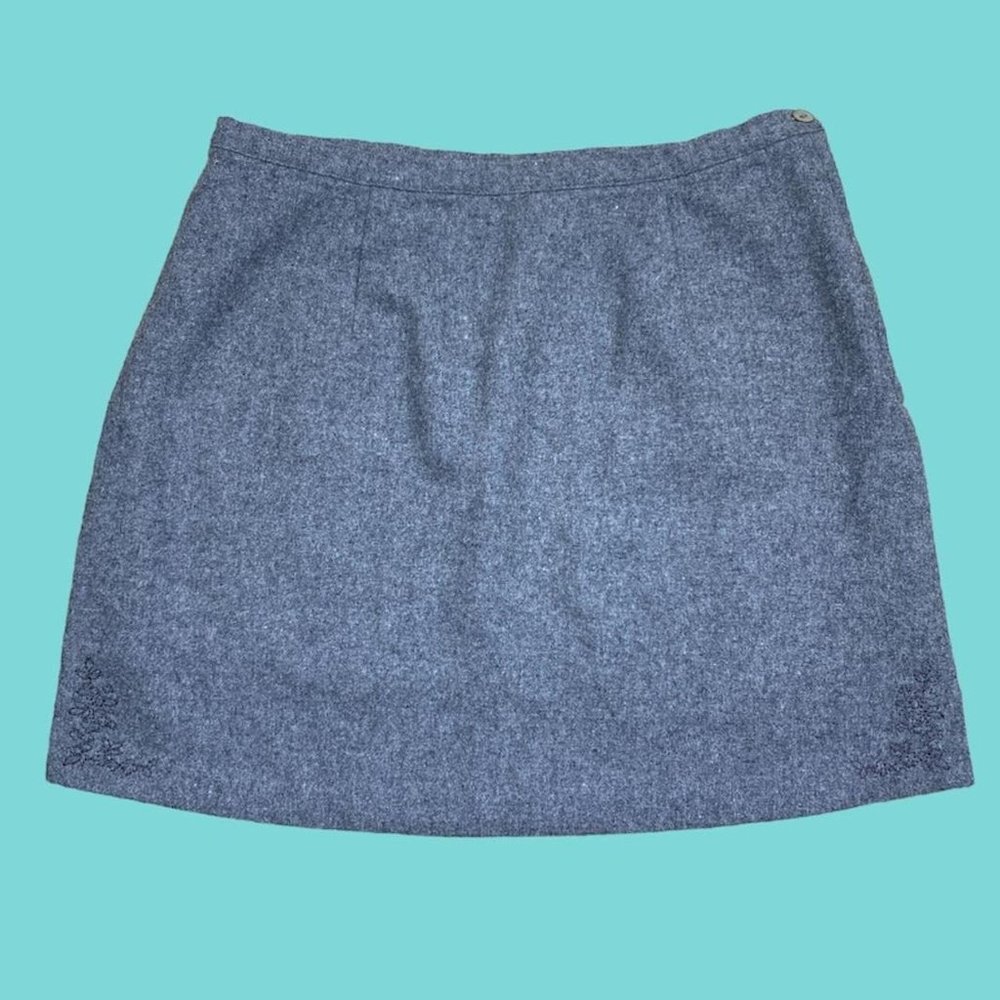 Gray Wool Mini Skirt